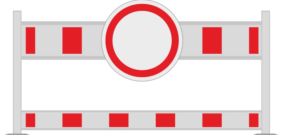 Barriere-Zeichen, rot-weiß