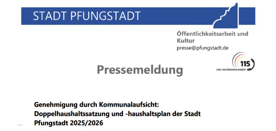 Pressemeldung Stadt Pfungstadt Pressemeldung Stadt Pfungstadt