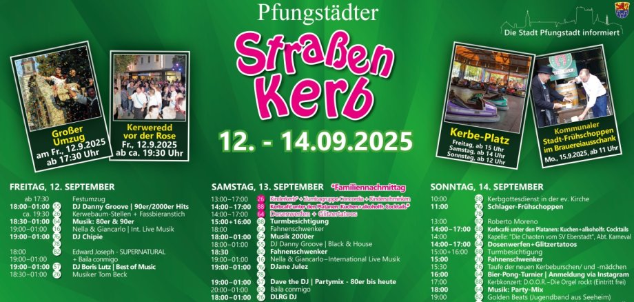 Pfungstädter Kerb startet am Freitag, 12. September 2025 Infoseite zur Kerb