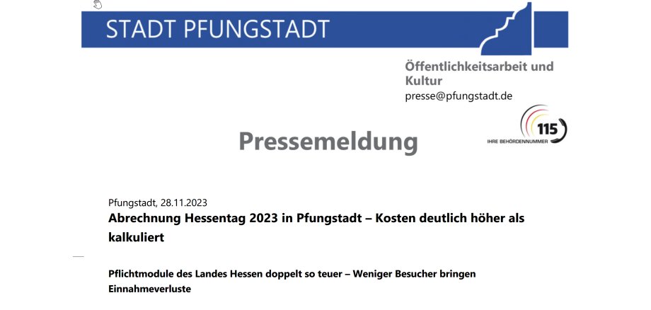 Pressemeldung Stadt Pfungstadt