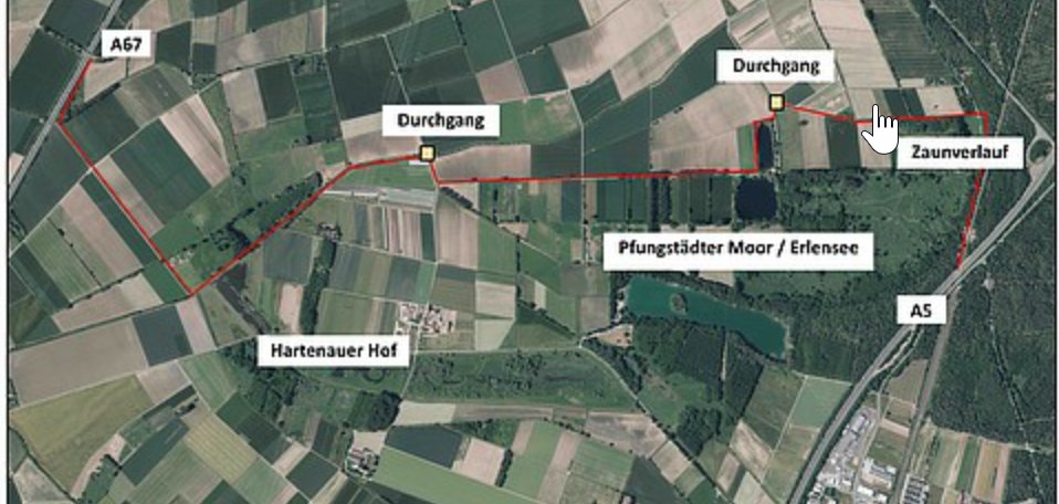 Karte der Zauntrasse