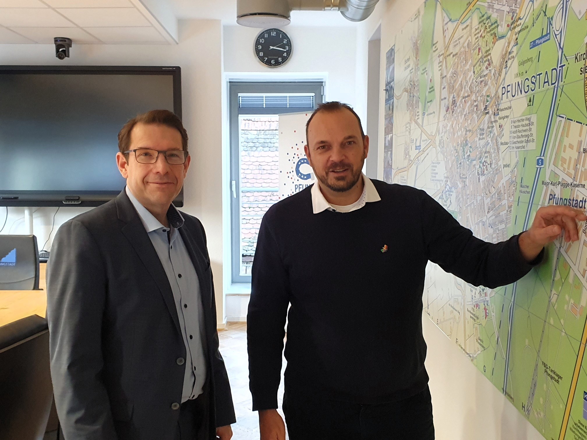 Bürgermeister Koch und Oberbürgermeister Benz im Gespräch