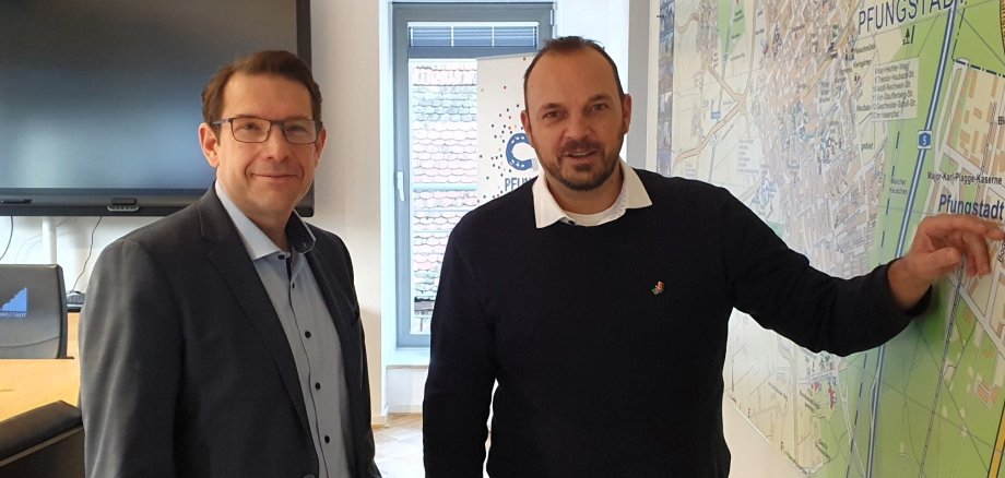 Bürgermeister Koch und Oberbürgermeister Benz im Gespräch