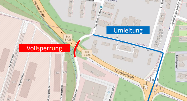 Karte Umleitung