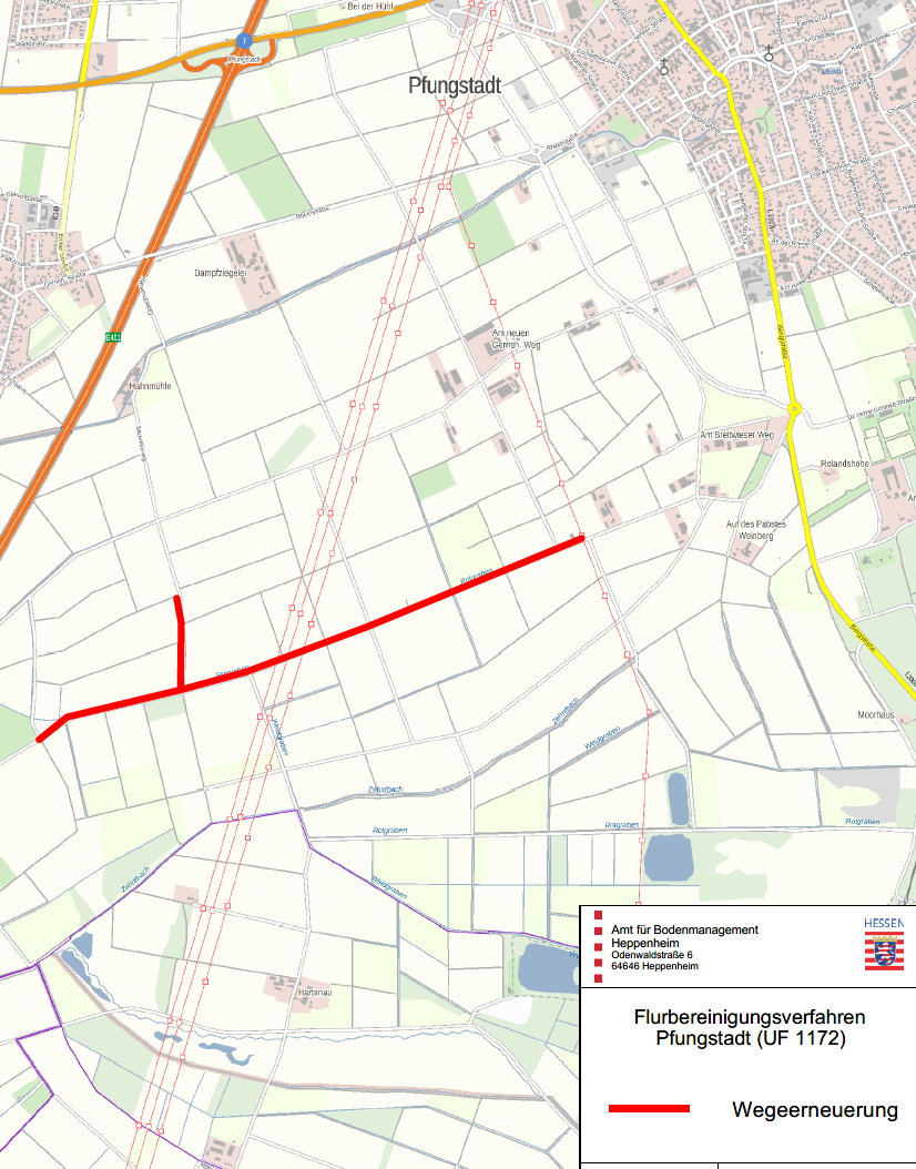Landkarte Pfungstadt