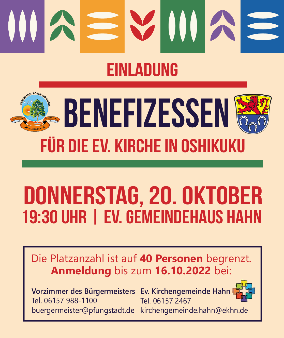 Benefizessen für evangelische Kirche in Oshikuku