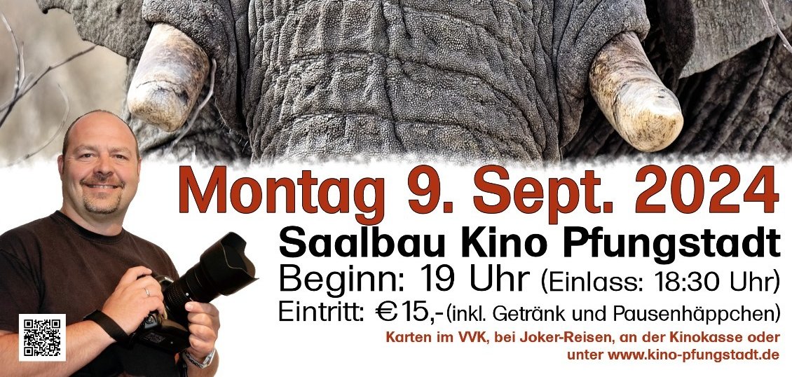 Veranstaltungsplakat mit einem Elefanten