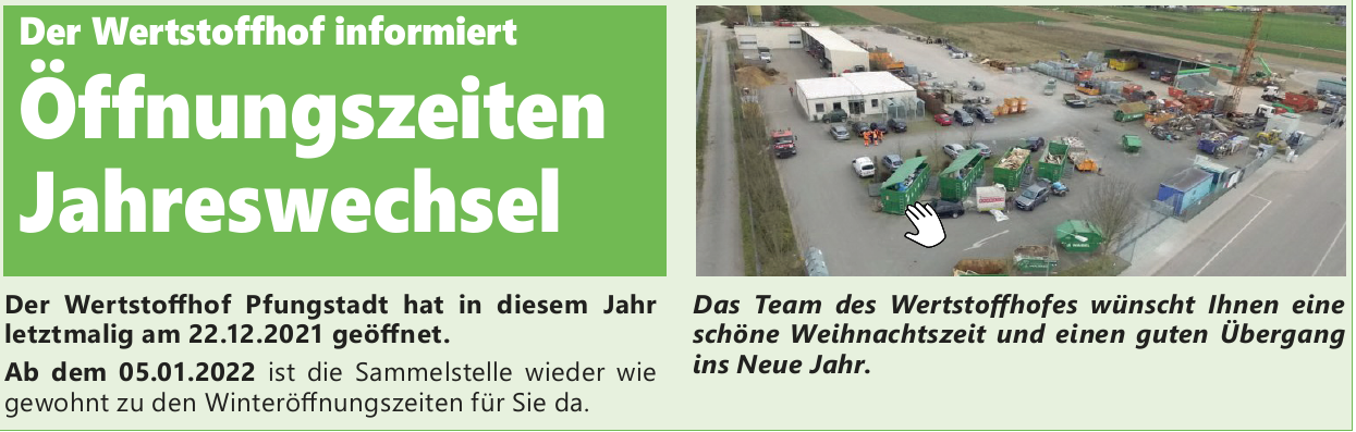 Der Wertstoffhof informiert