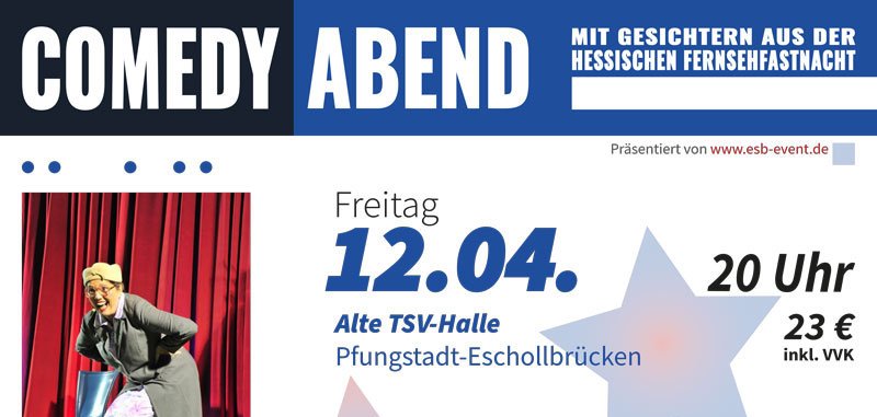 Plakat Comedy-Abend mit Gesichtern au der hessischen Fernsehfastnacht