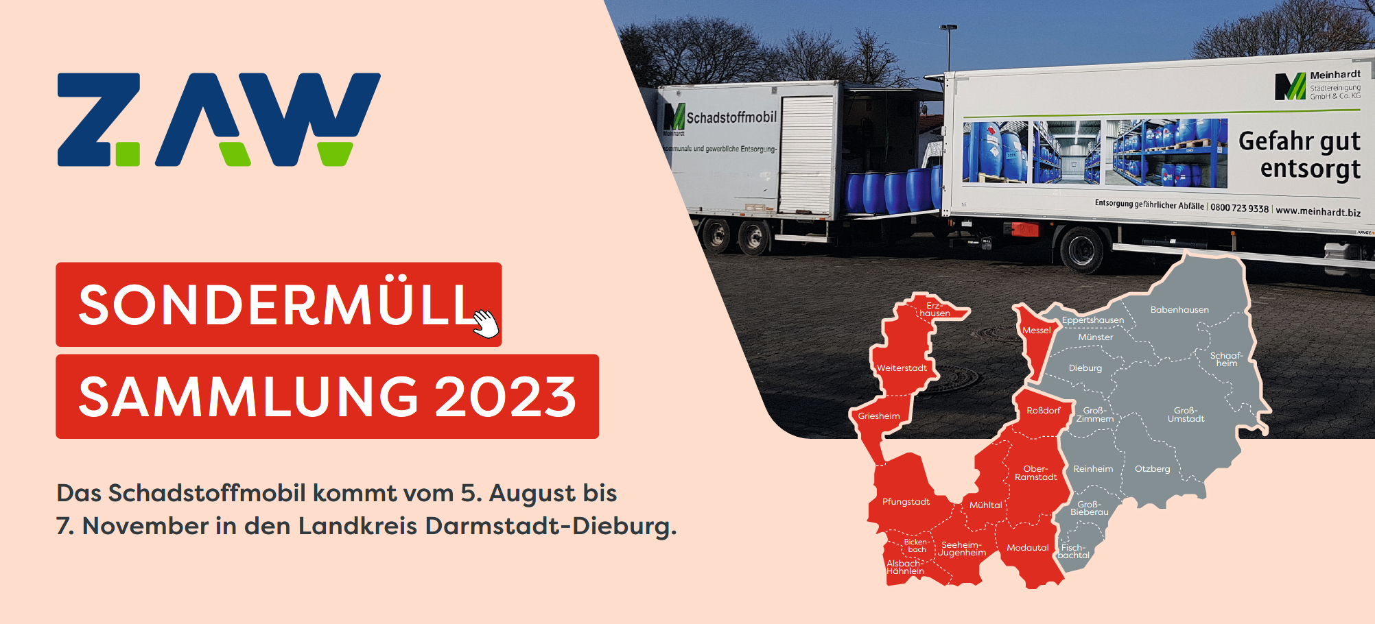 Plakat mit den Terminen für das ZAW Schadstoffmobil