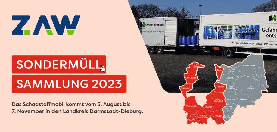 Plakat mit den Terminen für das ZAW Schadstoffmobil