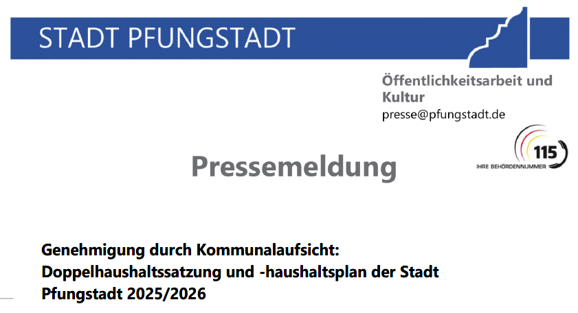 Pressemeldung Stadt Pfungstadt