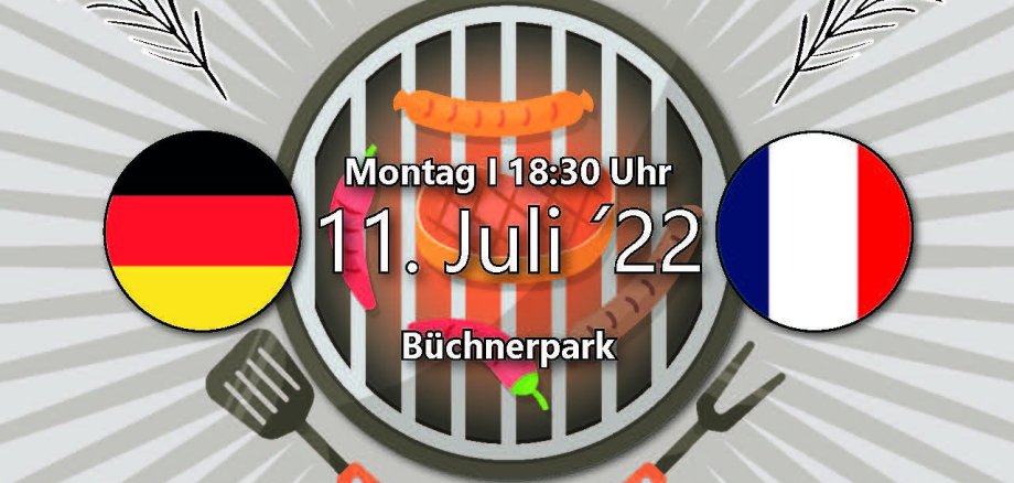 Einladungsplakat zum deutsch-französischen Freundschaftsfest mit der Partnerstadt Gradignan