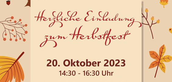 Ankündigungsplakat mit bunten Herbstblättern