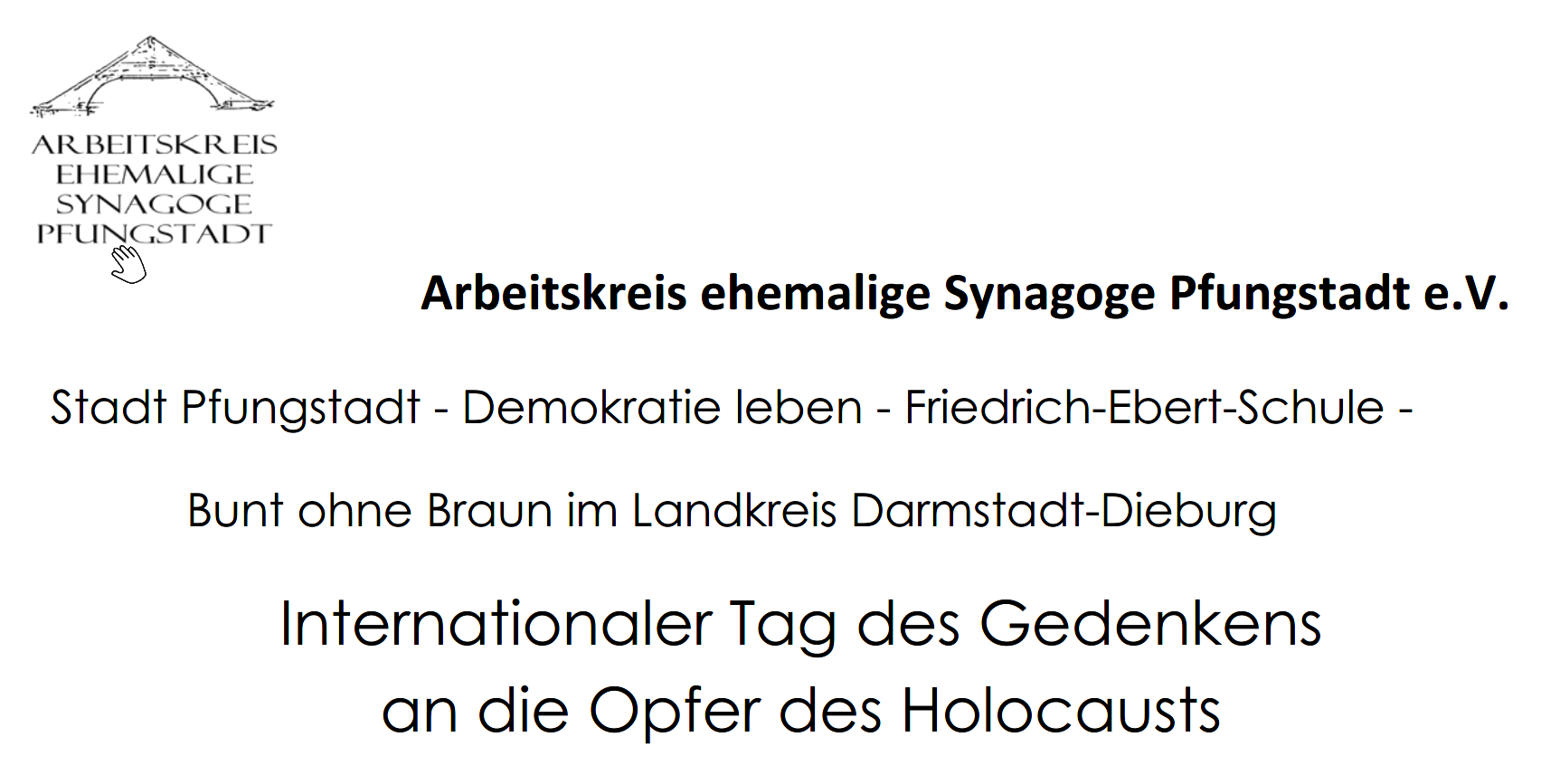 Einladung zur Gedenkveranstaltung am 27.1.24