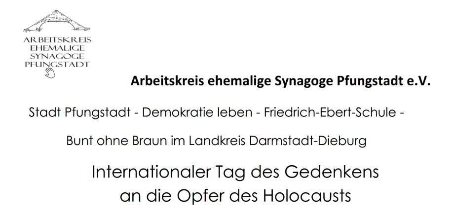 Einladung zur Gedenkveranstaltung am 27.1.24