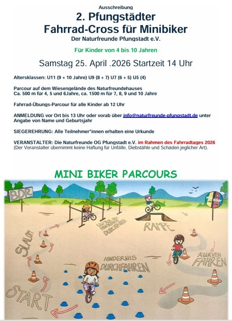 Fahrradtag 2026 am Moorhaus Plakat Mini-Biker
