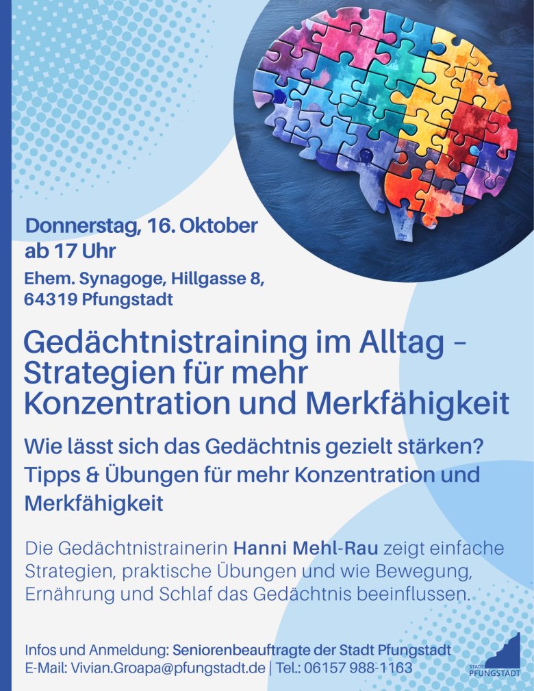 Gedächtnistraining im Alltag – einfache Strategien für mehr Konzentration und Merkfähigkeit Flyer