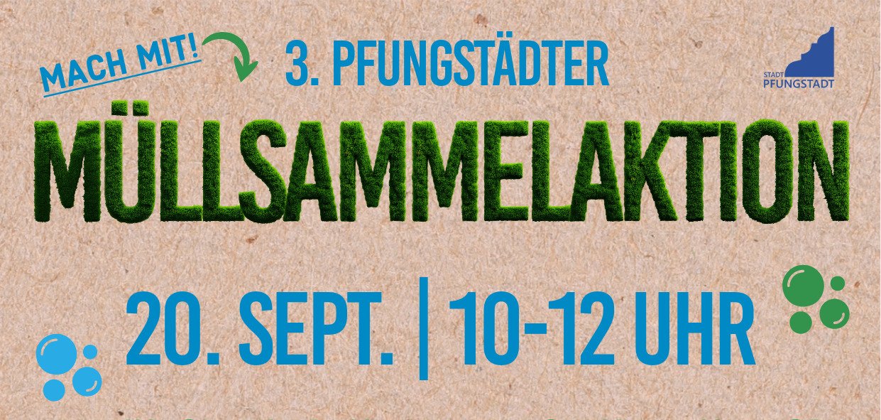 Veranstaltungsplakat zur 3. Pfungstädter Müllsammelaktion