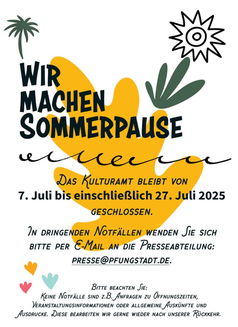 Wir machen Sommerpause Hinweisplakat