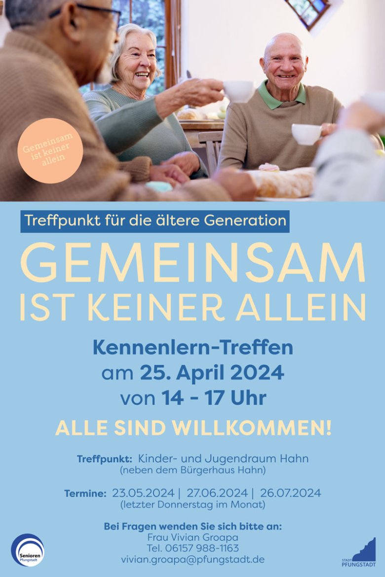 Plakat Gemeinsam ist keiner allein, Senior*innen beim kaffeeklatsch