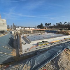 Großbaustelle mit Bodenplatte