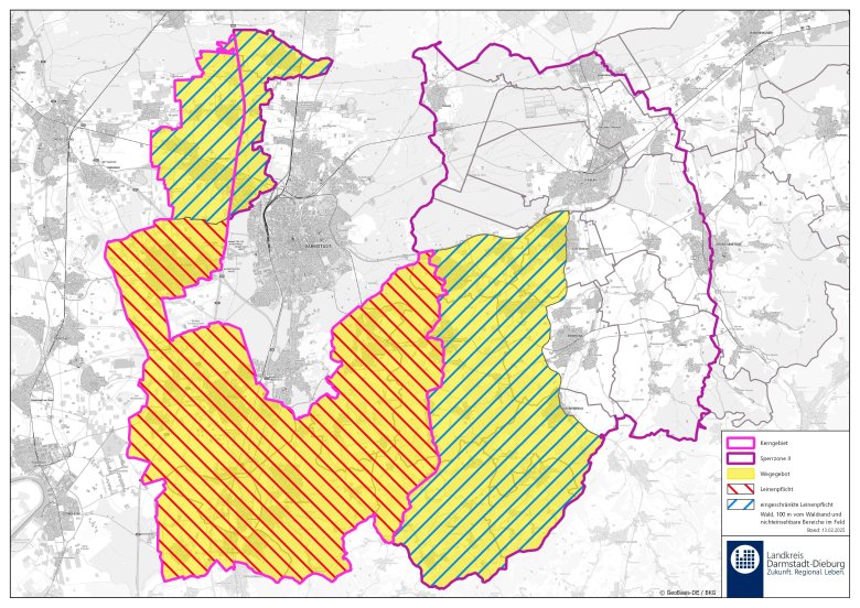 Neue Allgemeinverfügung (ASP) tritt am 19. Februar 2025 in Kraft Landkarte