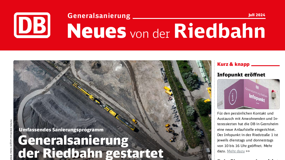 Neues von der Riedbahn