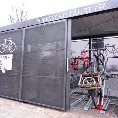Neue Fahrrad-Schließanlage am Bahnhof Pfungstadt 
