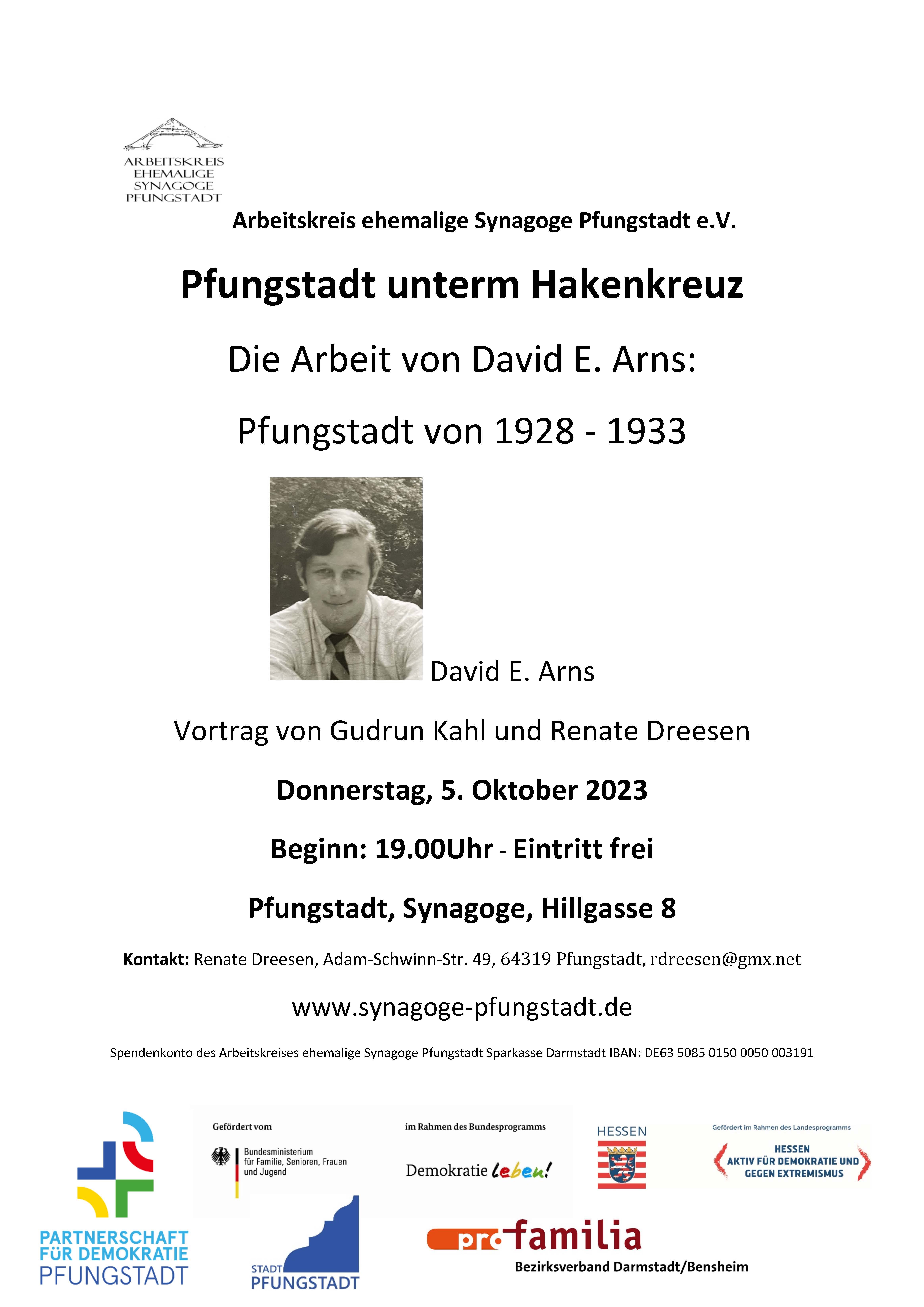 Veranstaltungs-Plakat, Donnerstag 5. Oktober 2023, Beginn 19 Uhr Eintritt frei