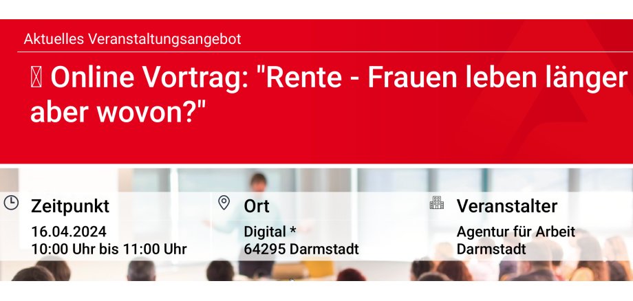 Plakat: Rente – Frauen leben länger, aber wovon?