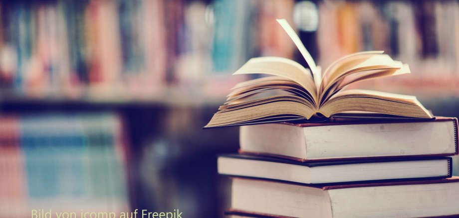 Bibliothek, aufgeschlagenes Buch