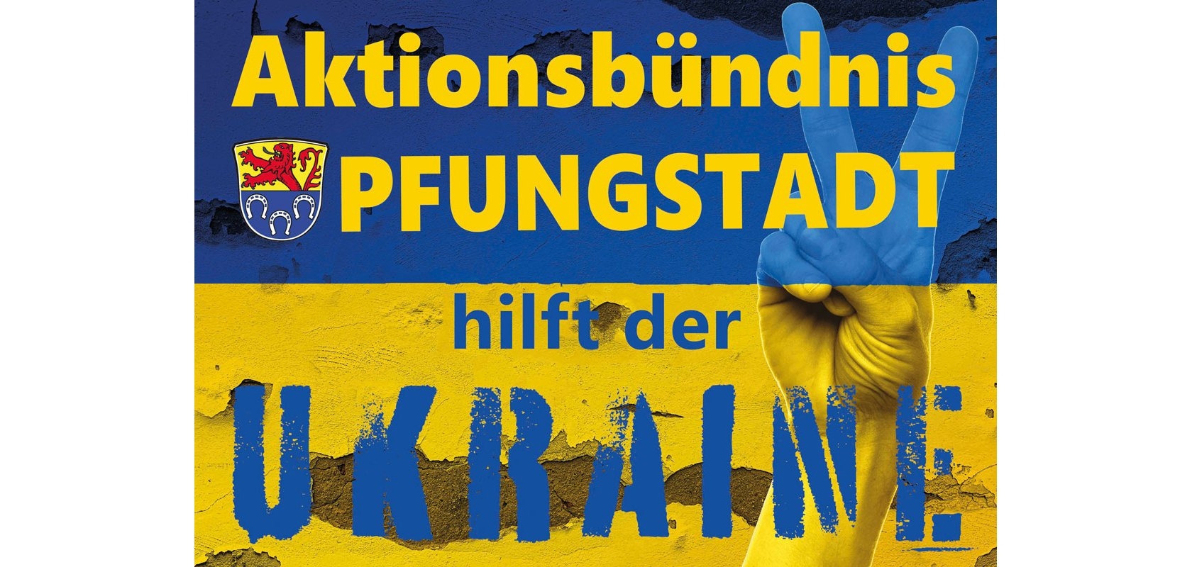 Plakat Pfungstadt hilf der Ukraine