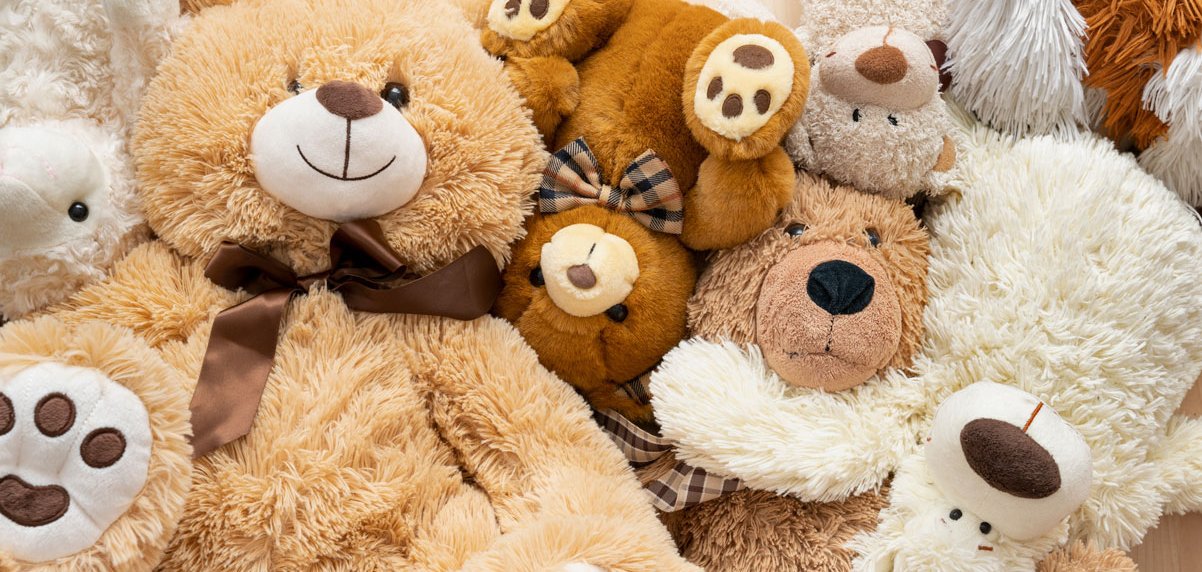 flauschige teddybaeren aus nächster nähe