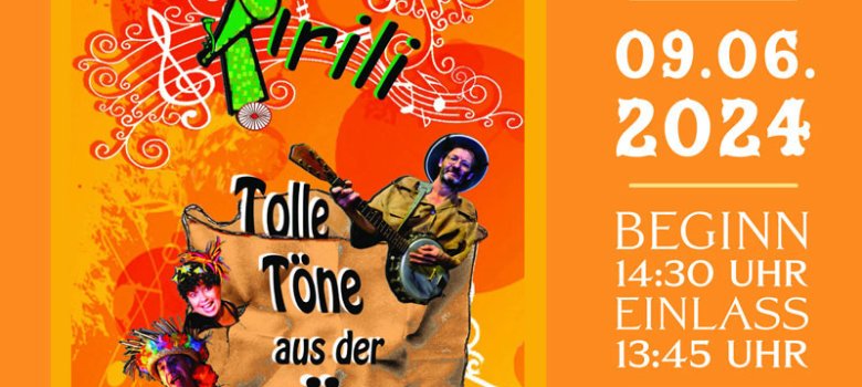 Veranstaltungsplakat: „Trara, Tamtam und Tirili“ jubelt es in der TATÜTe