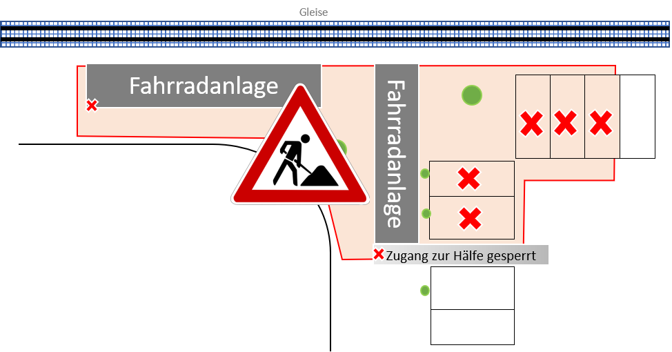 Skizze Baustelle Fahrradstation