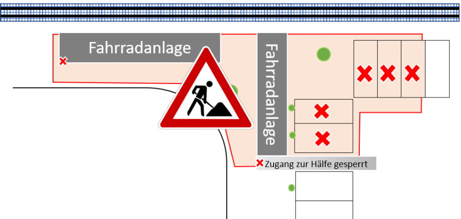 Skizze Baustelle Fahrradstation