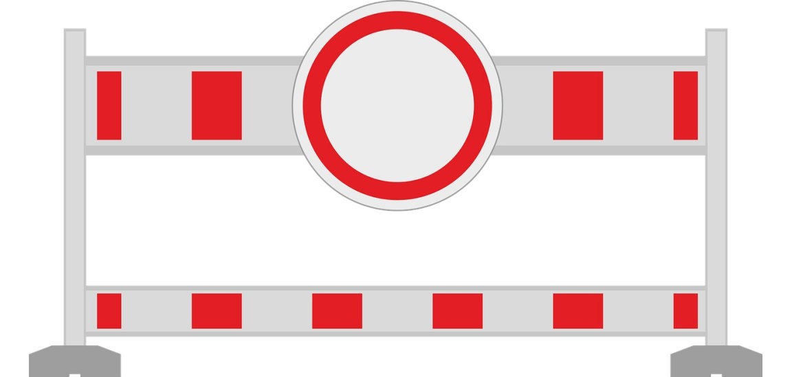 Barriere Bild einer rot-weißen Barriere mit Durchfahrt verboten