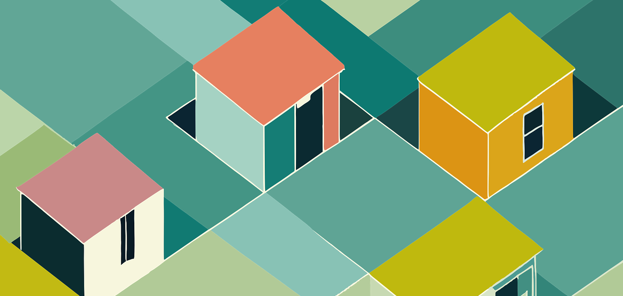 Häuser stilisiert