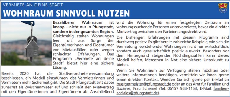 Vermiete an deine Stadt Vermiete an deine Stadt