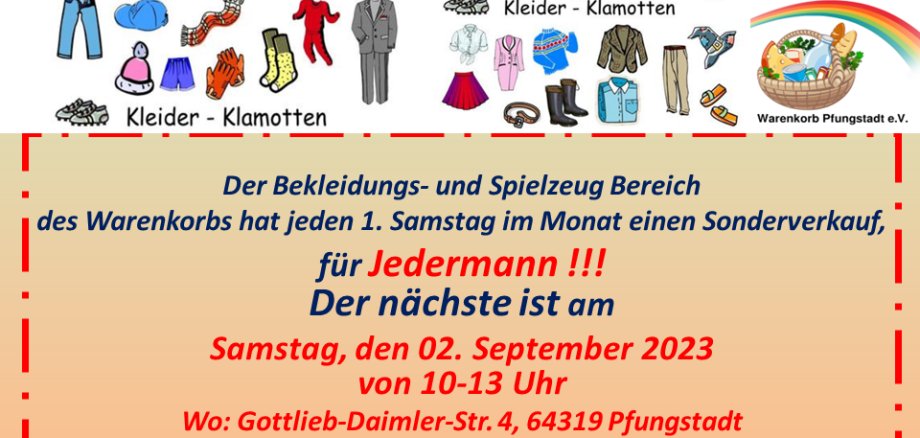 Sonderverkauf im Warenkorb