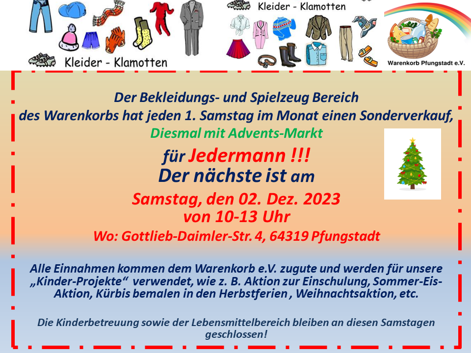 Sonderverkauf im Warenkorb