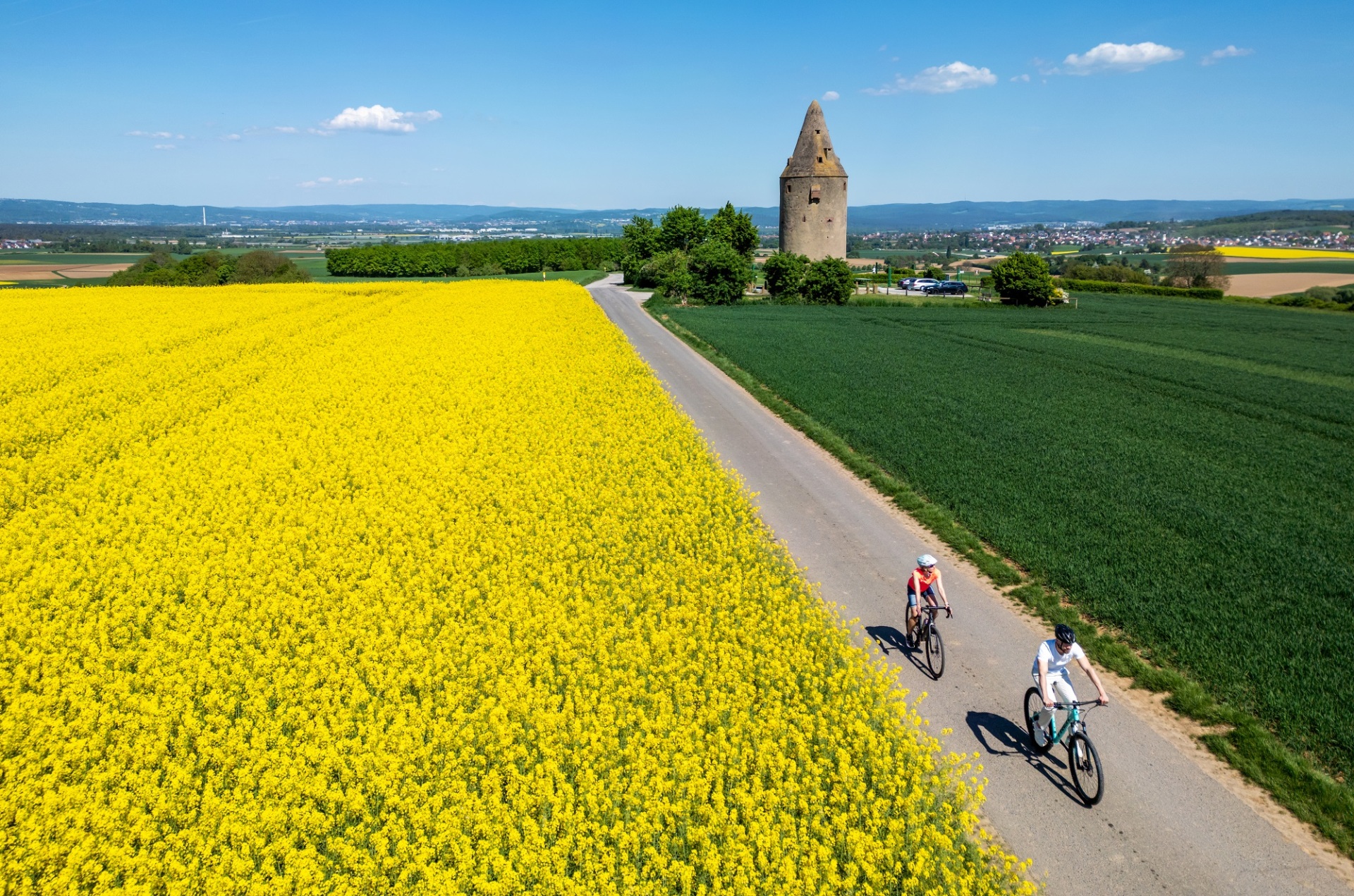 Wartturm, Fahrrad, Fahrradweg, Feld